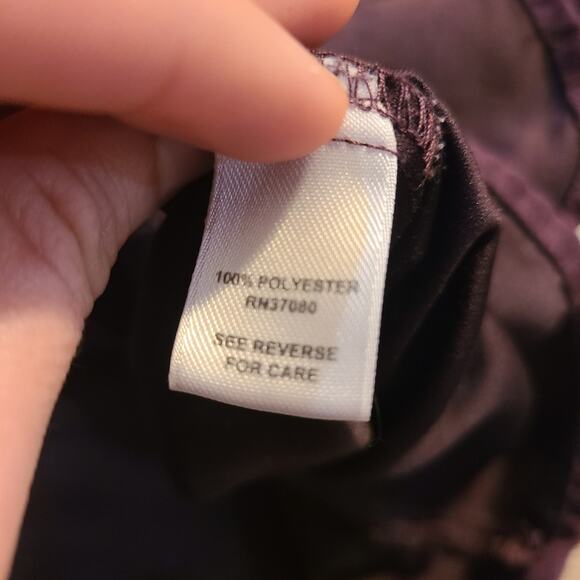 Cato small womens plum colored zip up faux suede top - Picture 7 of 8